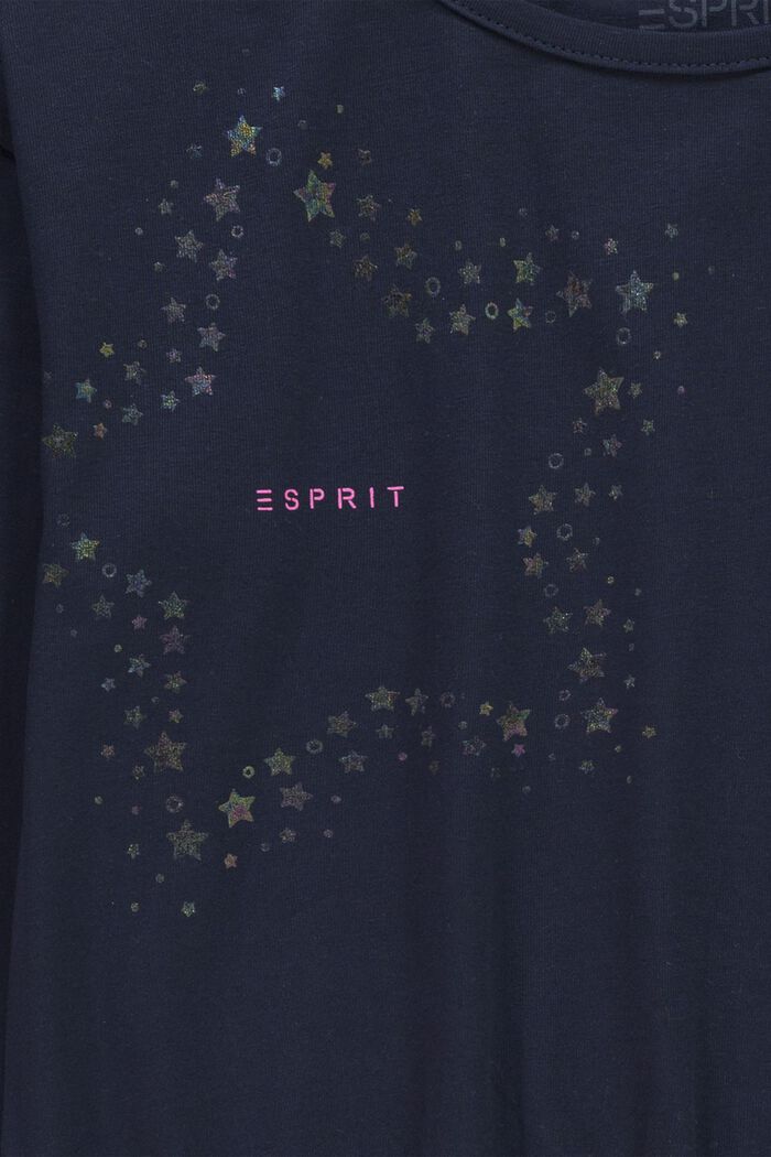 T-shirt à manches longues orné d’un imprimé étoile holographique, NAVY, detail image number 2