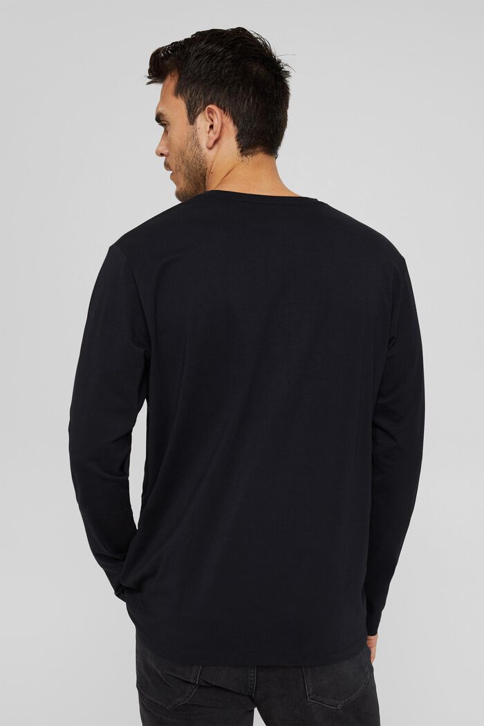 Haut à manches longues en jersey, 100 % coton bio, BLACK, detail image number 3