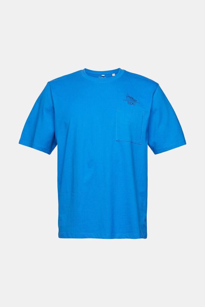 T-shirt en jersey à motif et logo, BRIGHT BLUE, detail image number 6