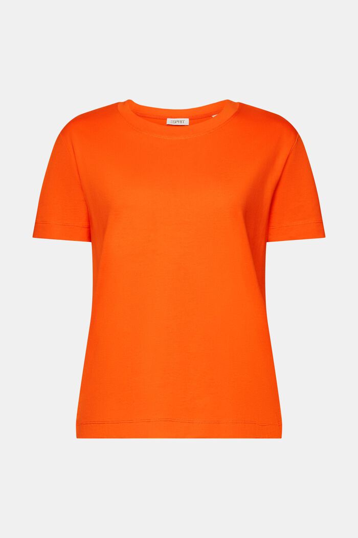 T-shirt à encolure ronde en coton, BRIGHT ORANGE, detail image number 6