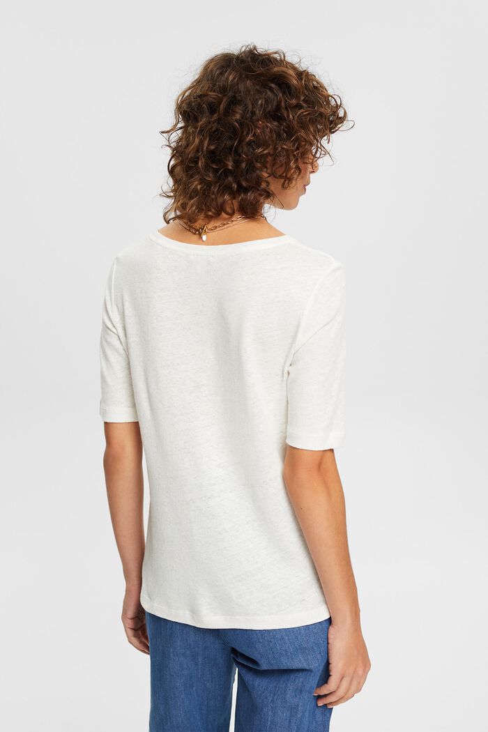 À teneur en lin : le t-shirt unicolore, OFF WHITE, detail image number 3