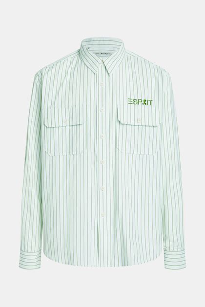 Chemise rayée coupe Relaxed Fit, GREEN, overview
