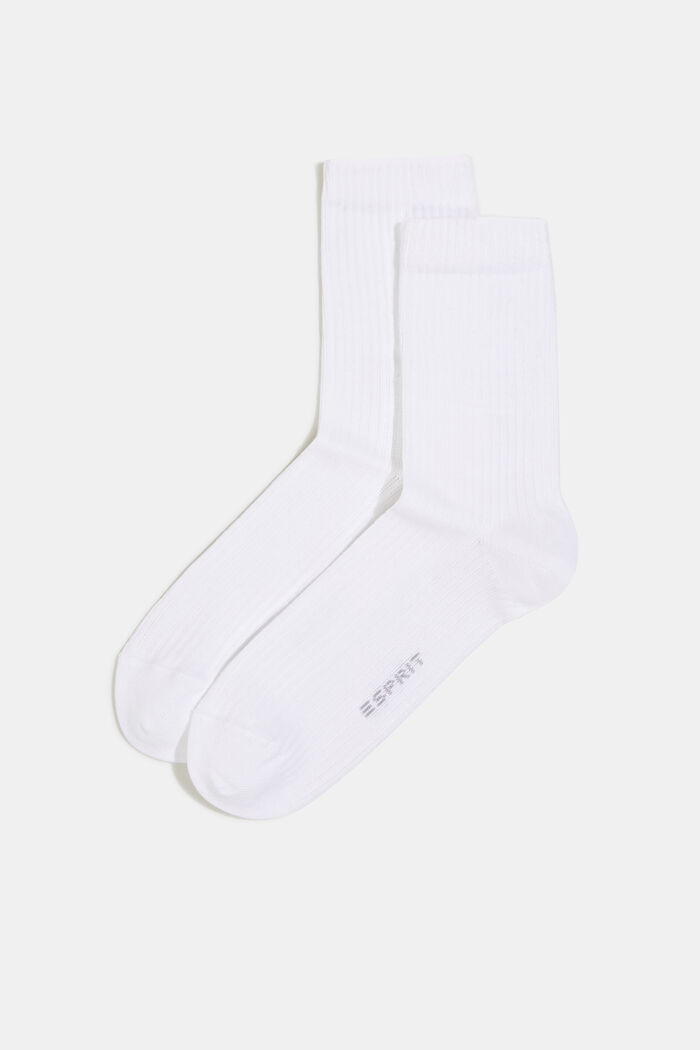 Lot de 2 paires de chaussettes à texture côtelée, WHITE, detail image number 0