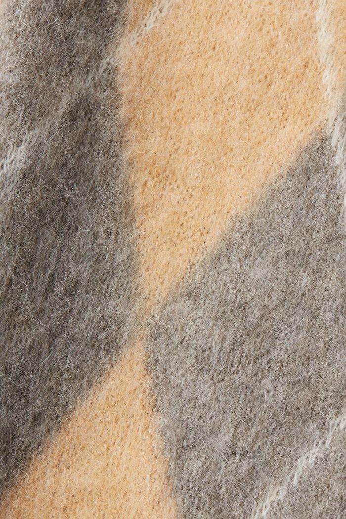 Robe-pull en laine mélangée à losanges, SAND, detail image number 4