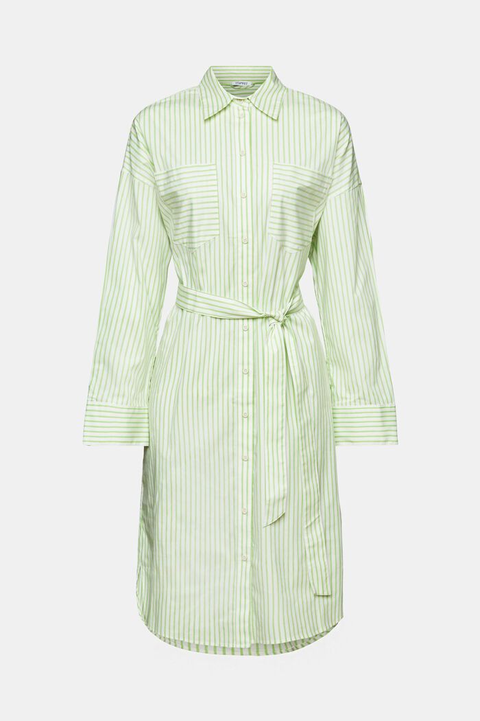 Robe-chemise en popeline rayée, GREEN, detail image number 6