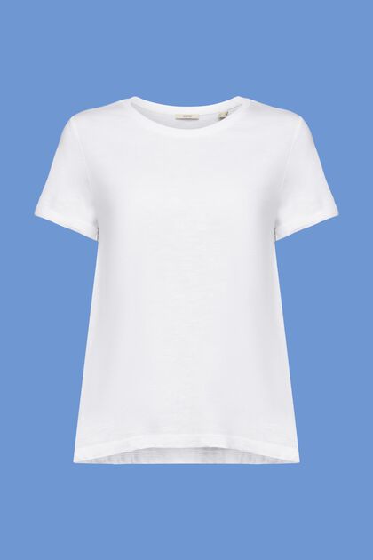 T-shirt basique à encolure ronde, 100 % coton