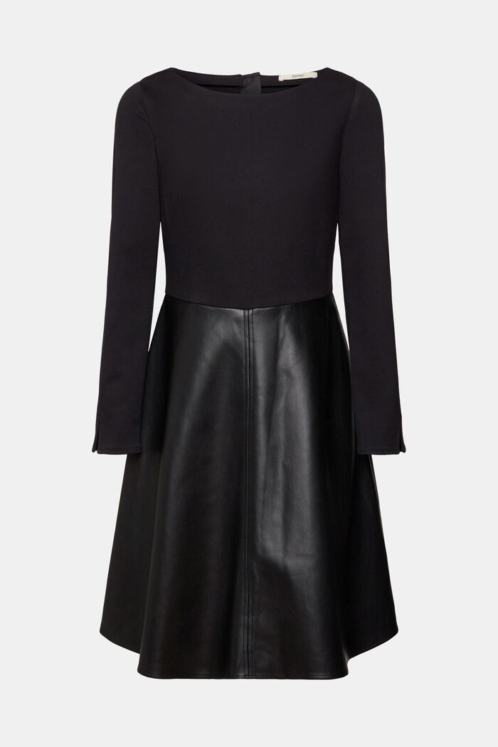Mini-robe en mélange de matières, BLACK, detail image number 2