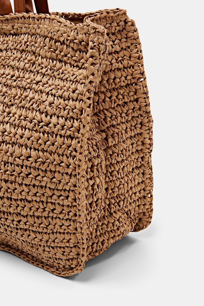 Grand sac fourre-tout en crochet, CAMEL, detail image number 1