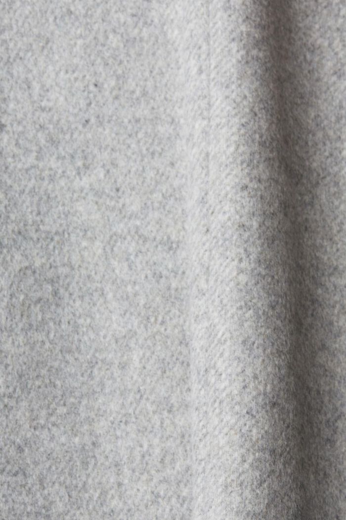 Manteau en laine mélangée à détails en maille côtelée, LIGHT GREY, detail image number 5
