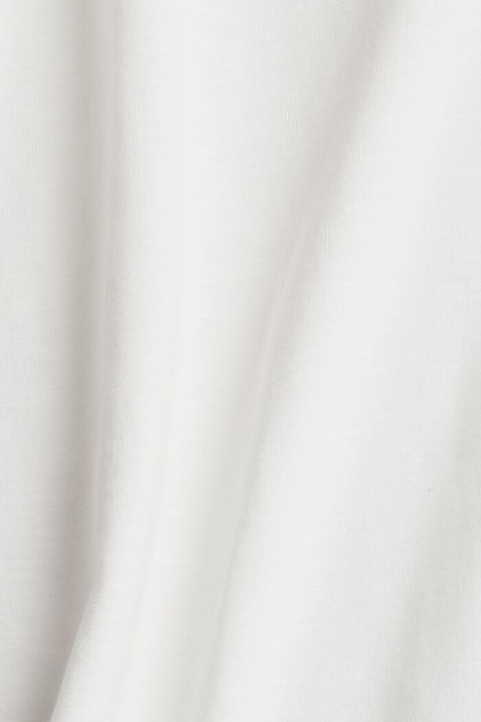 T-shirt à manches longues façon chemisier en coton biologique mélangé, OFF WHITE, detail image number 1