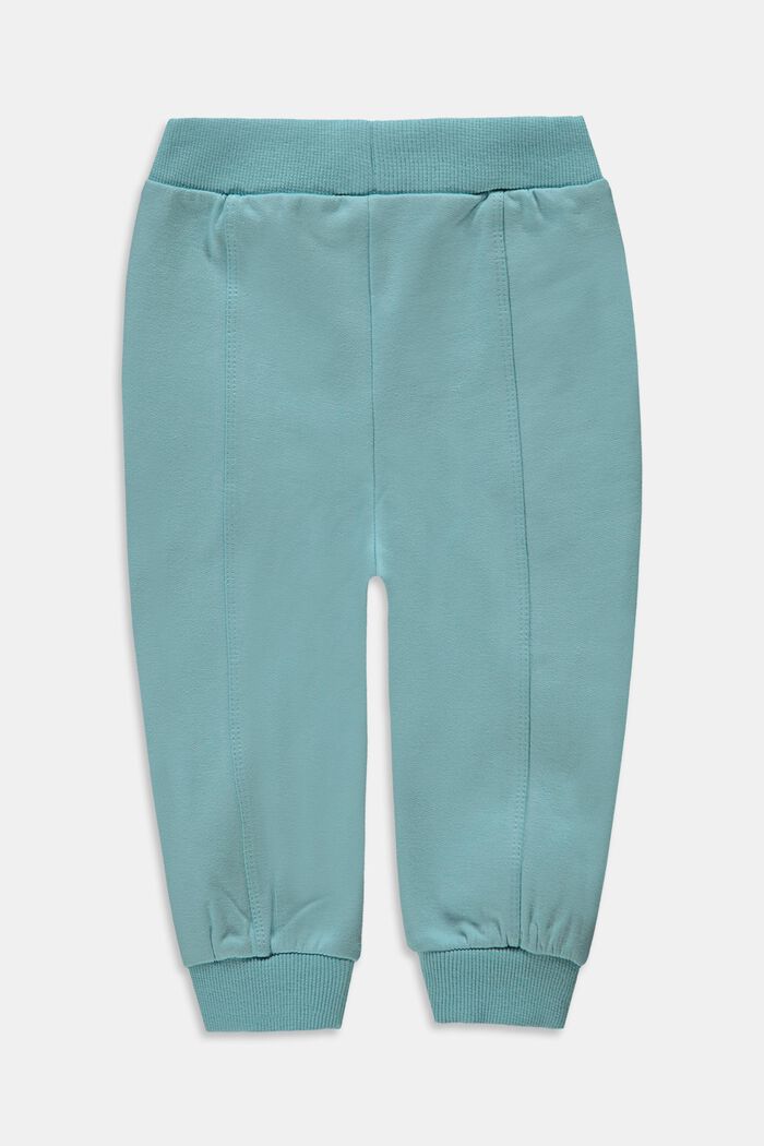 Pantalon de jogging à coutures décoratives, coton biologique, TEAL BLUE, detail image number 1
