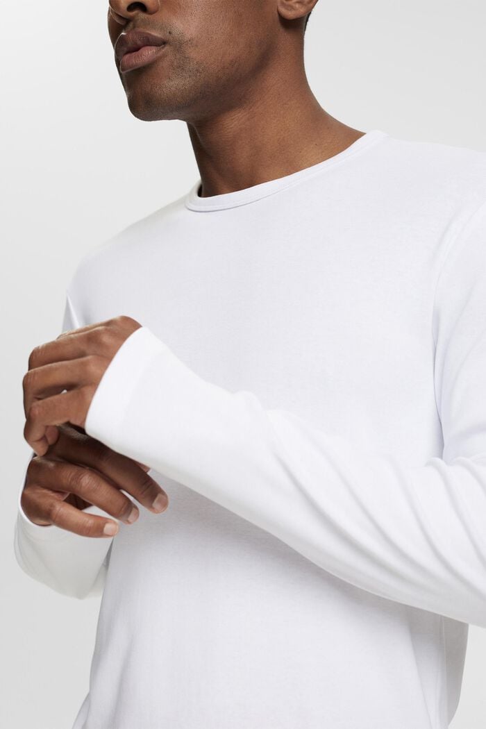 T-shirt à manches longues en jersey, WHITE, detail image number 2