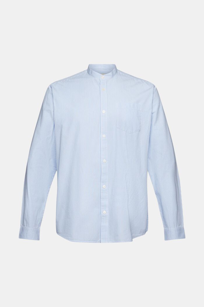 Chemise en coton à rayures tennis et col Mao, GREY BLUE, detail image number 5