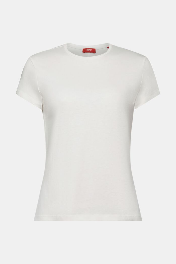 T-shirt à encolure ronde, 100 % coton, OFF WHITE, detail image number 5