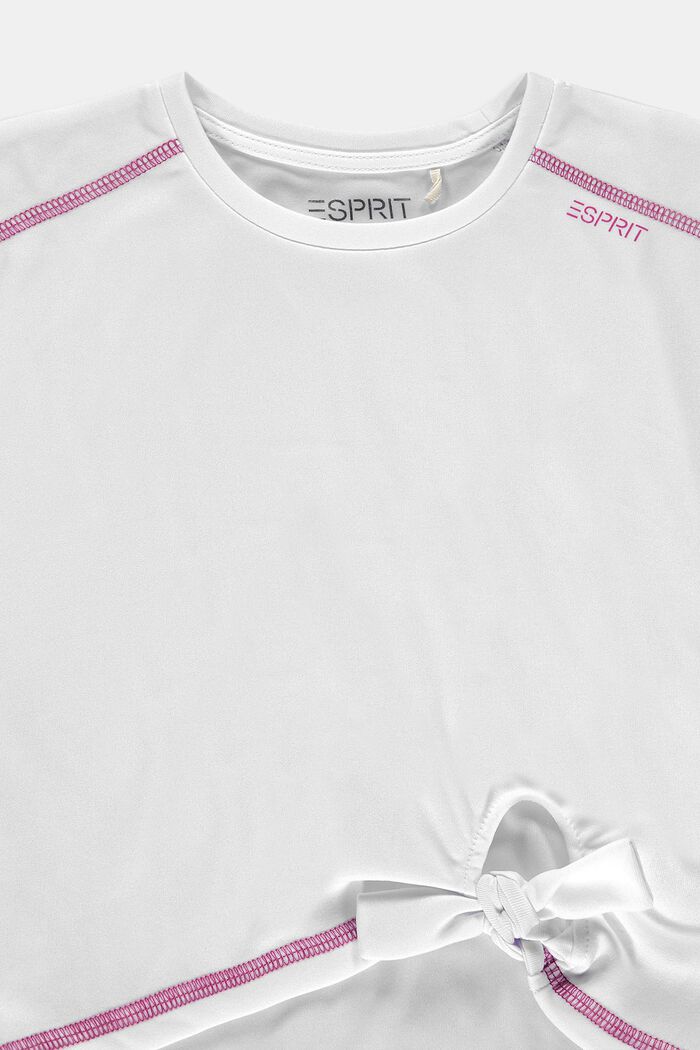 T-shirt de sport à coutures contrastantes, WHITE, detail image number 2