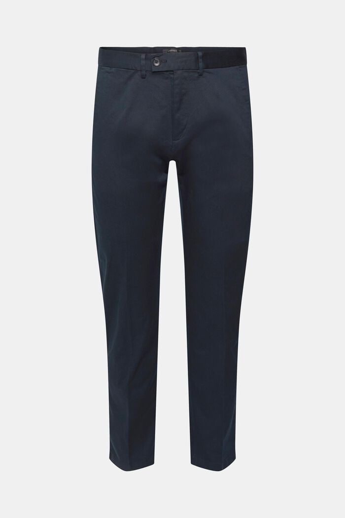 Chino stretch en coton, NAVY, overview
