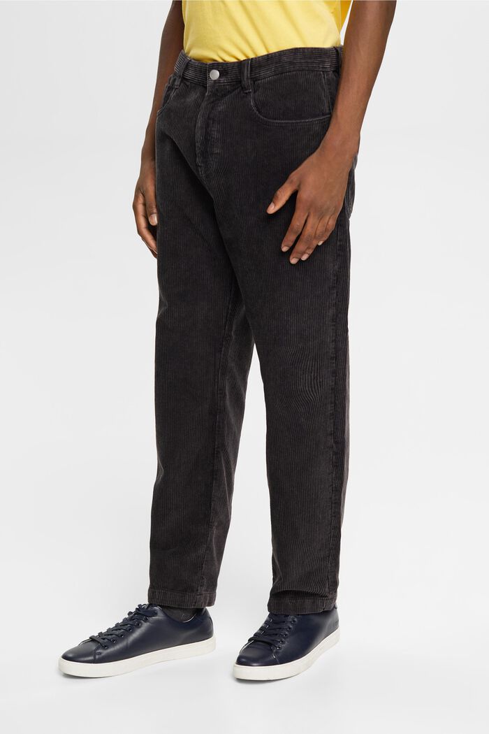 Pantalon en velours côtelé coupe Relaxed Fit, BLACK, detail image number 1