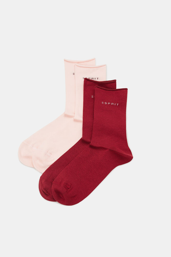 Lot de 2 paires de chaussettes en maille épaisse, ROSE/RED, detail image number 0