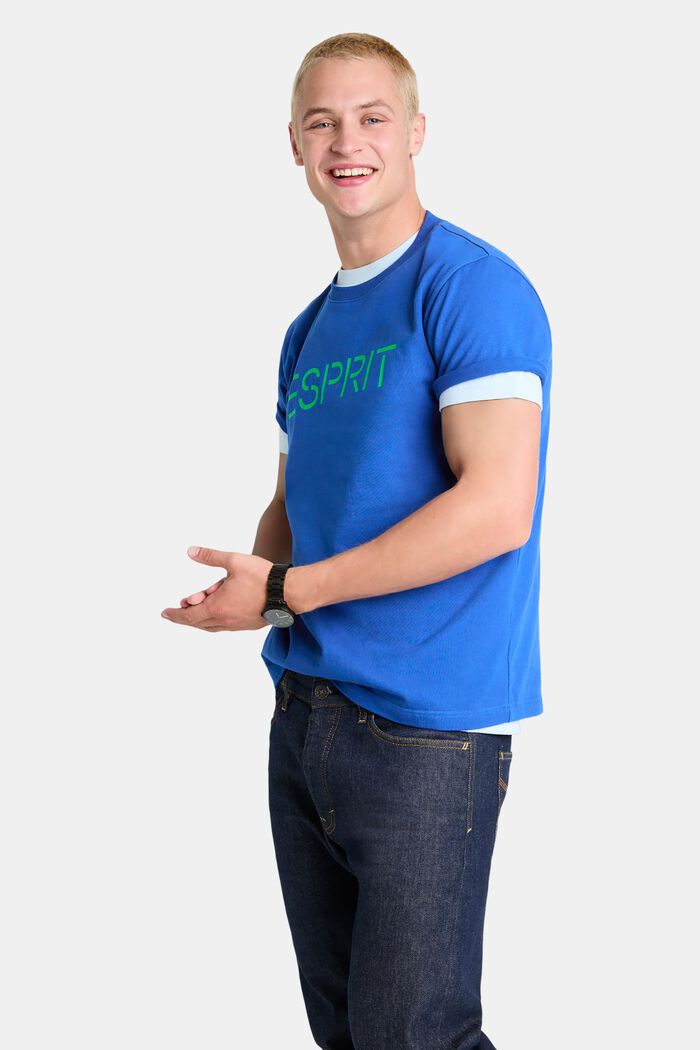 T-shirt en jersey de coton unisexe à logo, BRIGHT BLUE, detail image number 1