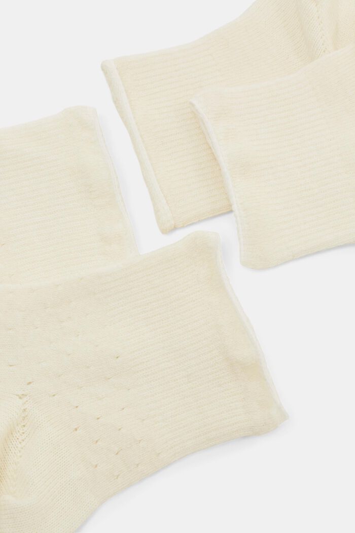 Lot de 2 paires de chaussettes en laine mélangée, OFF WHITE, detail image number 1