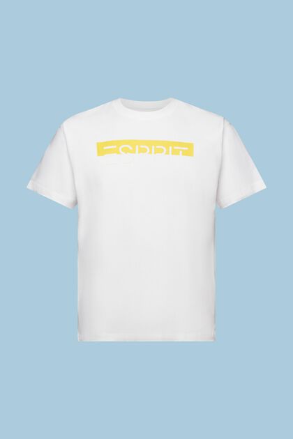 T-shirt à logo appliqué animé d’une brillance mate, WHITE, overview
