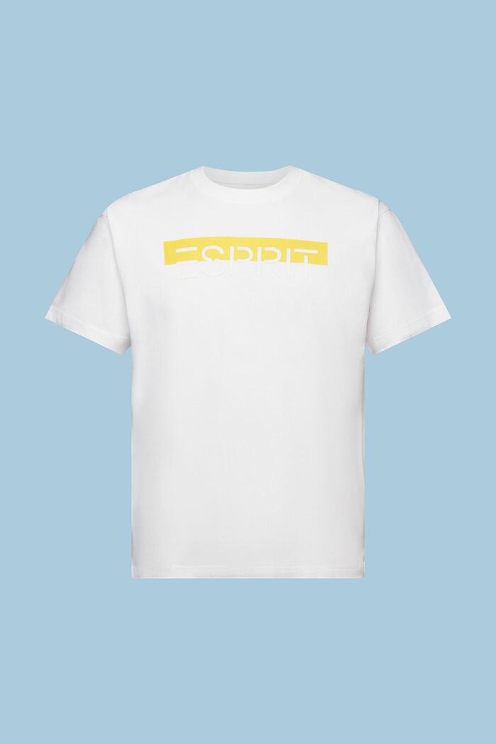T-shirt à logo appliqué animé d’une brillance mate, WHITE, detail image number 4