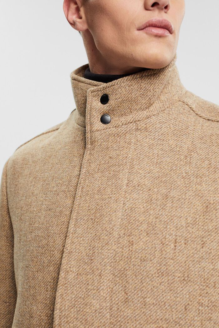 Manteau rembourré en laine mélangée, avec doublure amovible, LIGHT BEIGE, detail image number 2