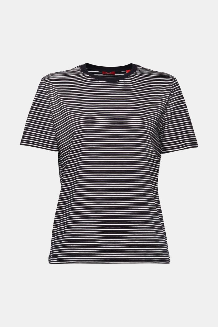 T-shirt à rayures, 100 % coton, BLACK, detail image number 6
