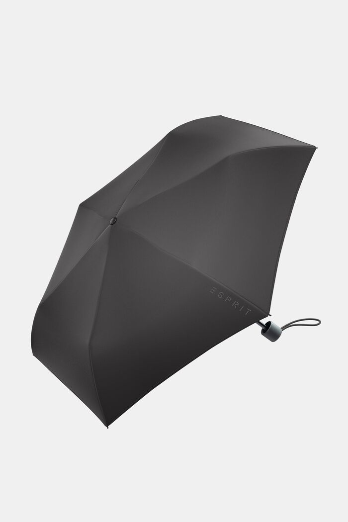 Parapluie de poche noir orné d’un logo imprimé, BLACK, detail image number 0