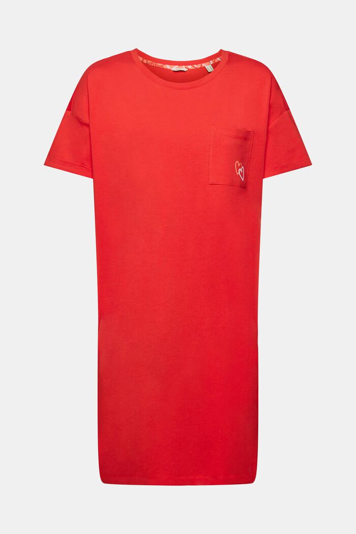 Chemise de nuit munie d’une poche-poitrine, RED, detail image number 5