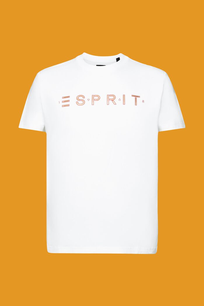 T-shirt à logo en jersey de coton, WHITE, detail image number 6