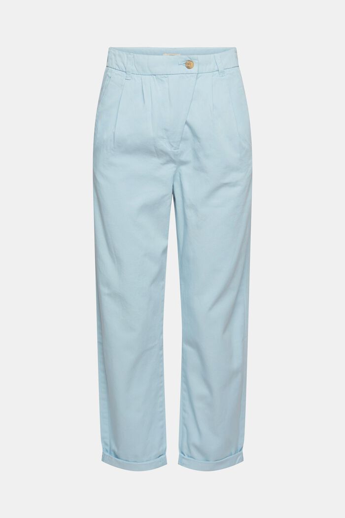 Pantalon chino droit taille haute en coton Pima, GREY BLUE, detail image number 2