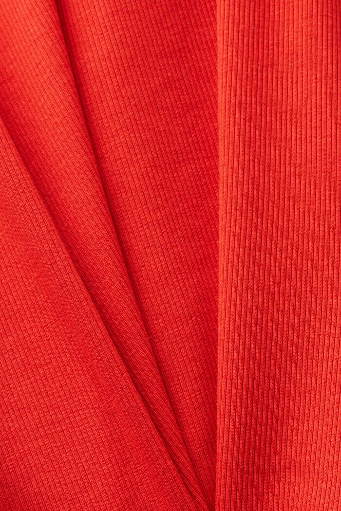 Haut en jersey de maille côtelée et dentelle, RED, detail image number 5