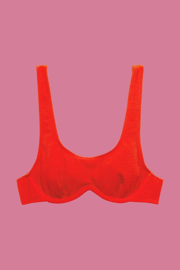 Haut de bikini texturé à armature souple, RED, detail image number 4