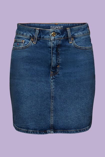 Mini-jupe en jean ornée de strass