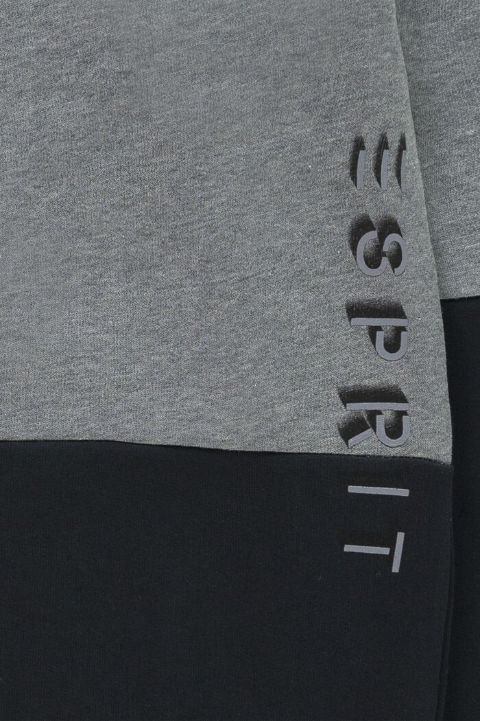 Sweat-shirt colour block à imprimé logo, GUN METAL, detail image number 2