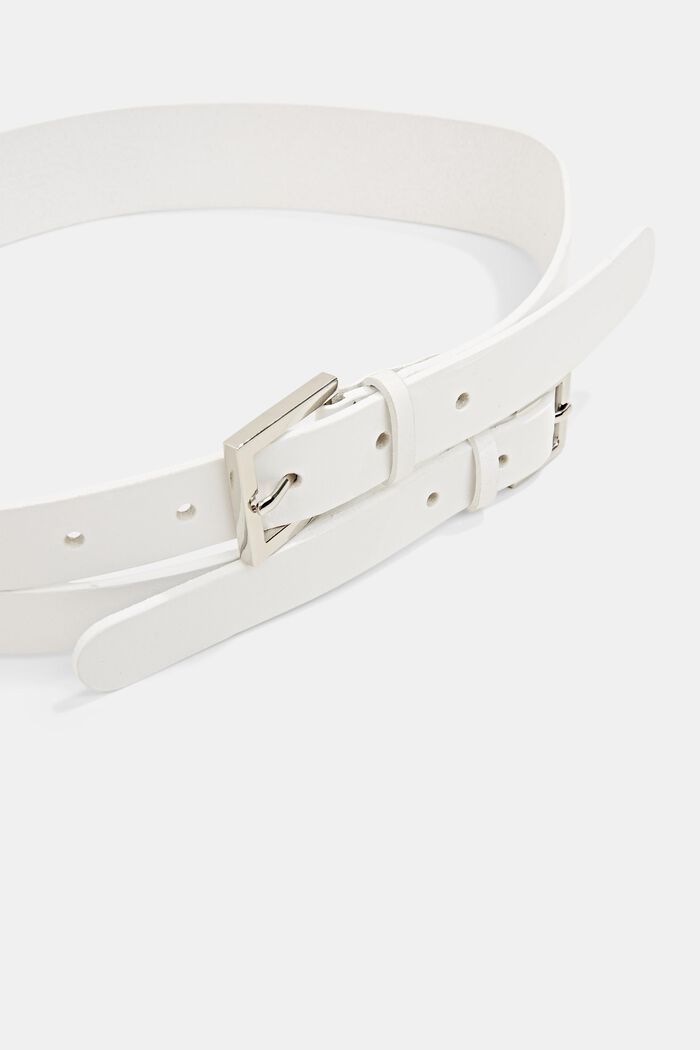 Double ceinture en cuir, OFF WHITE, detail image number 3