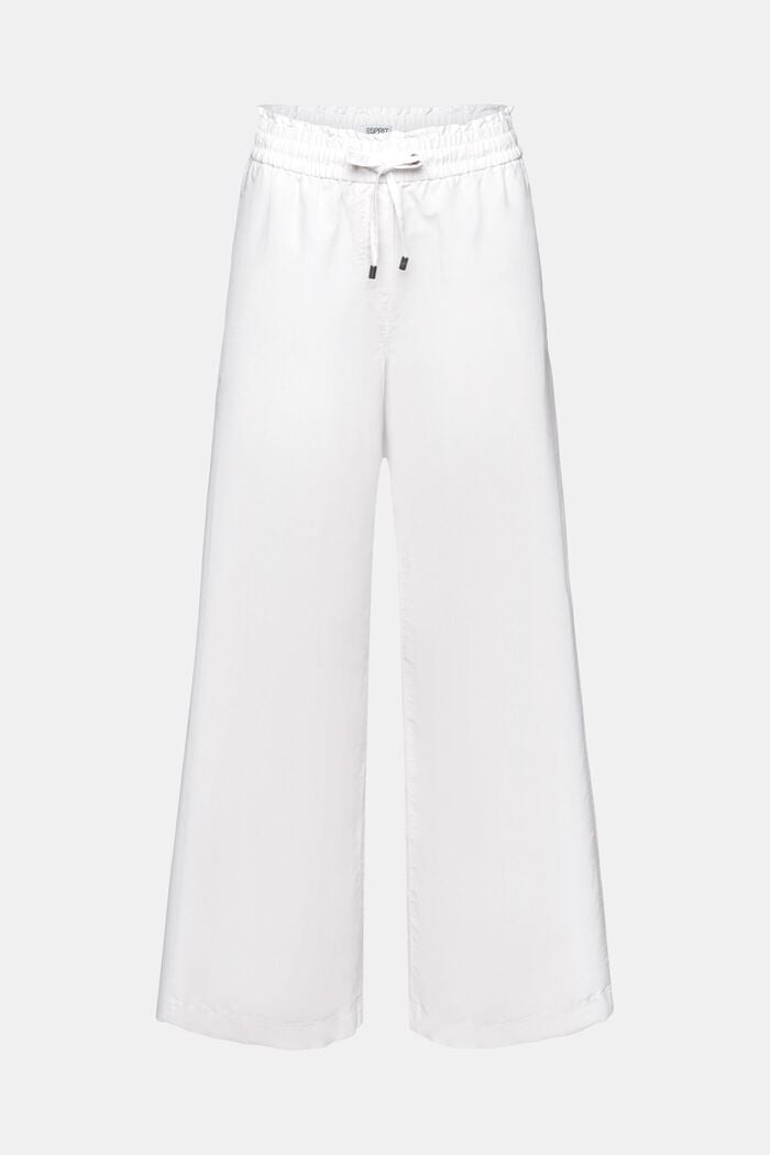 Pantalon en coton et lin, WHITE, detail image number 7