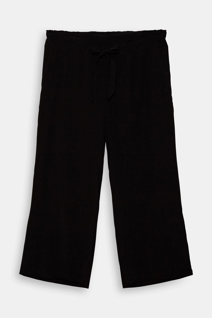 Pantalon CURVY à jambes amples, en LENZING™ ECOVERO™, BLACK, detail image number 6