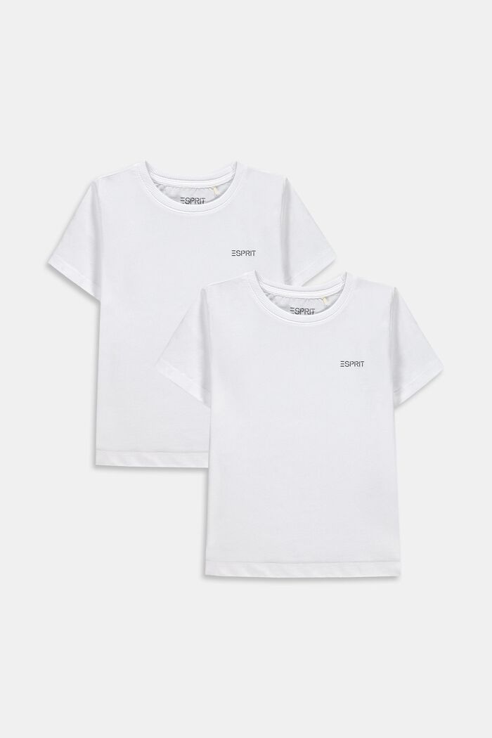 Lot de 2 t-shirts 100 % coton, WHITE, overview