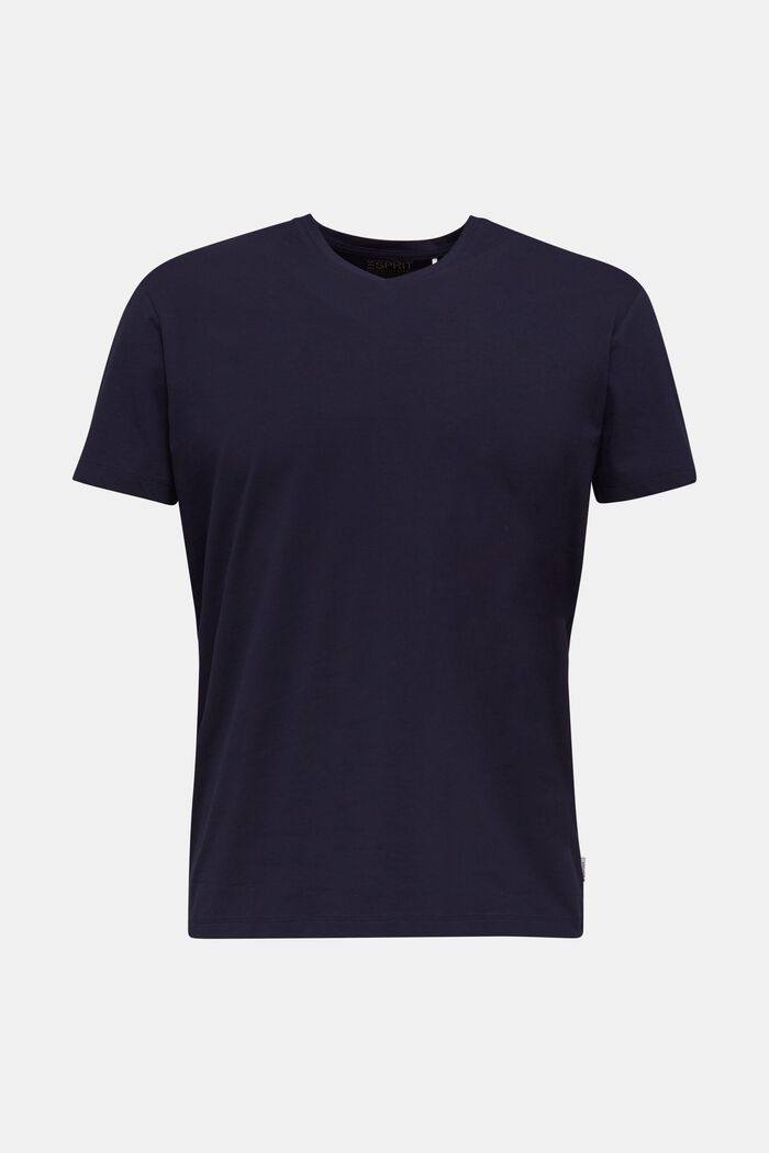 T-shirt en jersey de coton stretch, NAVY, overview
