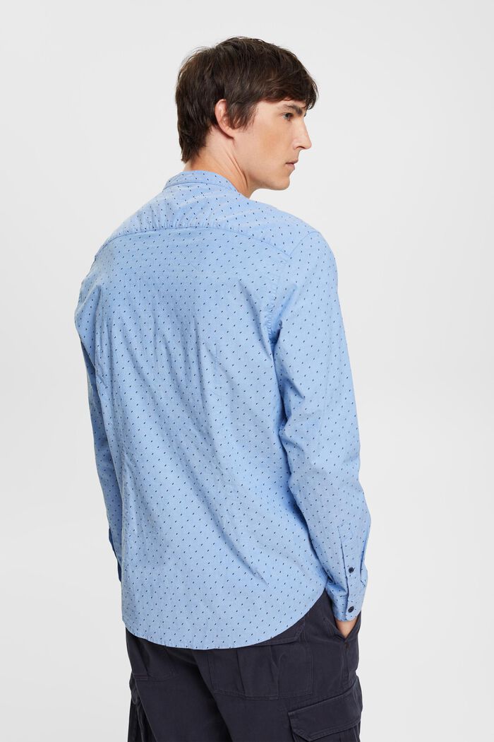 T-shirt en coton durable, à col mao et motif, BRIGHT BLUE, detail image number 5