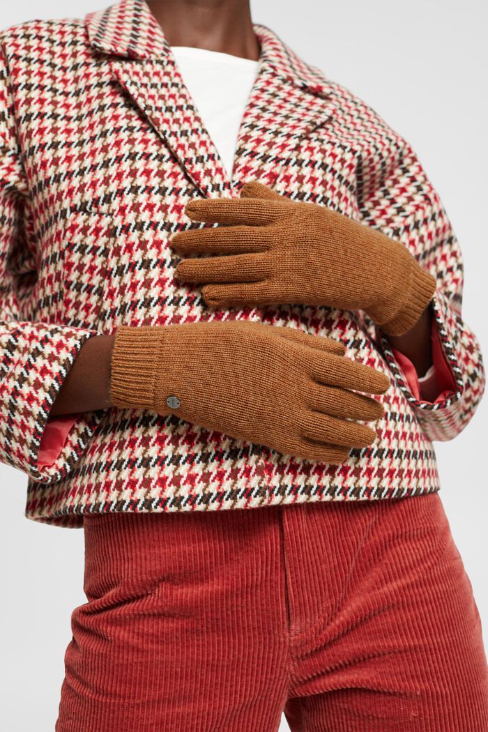 À teneur en cachemire : les gants en laine mélangée, CARAMEL, detail image number 2