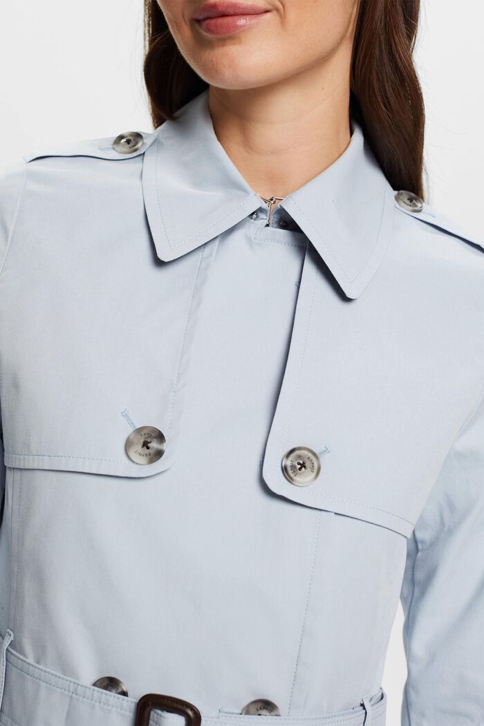 Trench-coat court à ceinture, PASTEL BLUE, detail image number 2