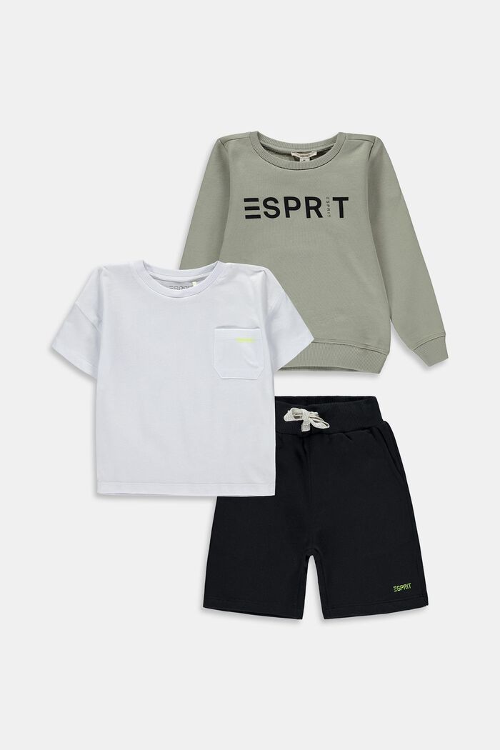 Lot mixte : sweat-shirt, t-shirt et short, DUSTY GREEN, detail image number 0