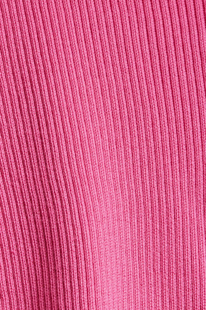 Pull-over côtelé à manches courtes, coton biologique, PINK, detail image number 6