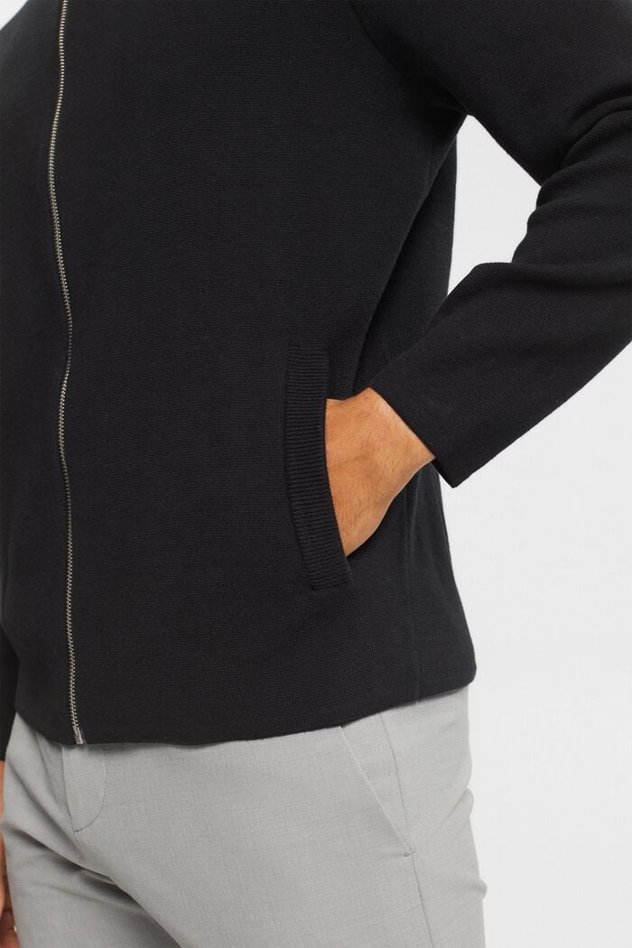 Cardigan zippé, BLACK, detail image number 0