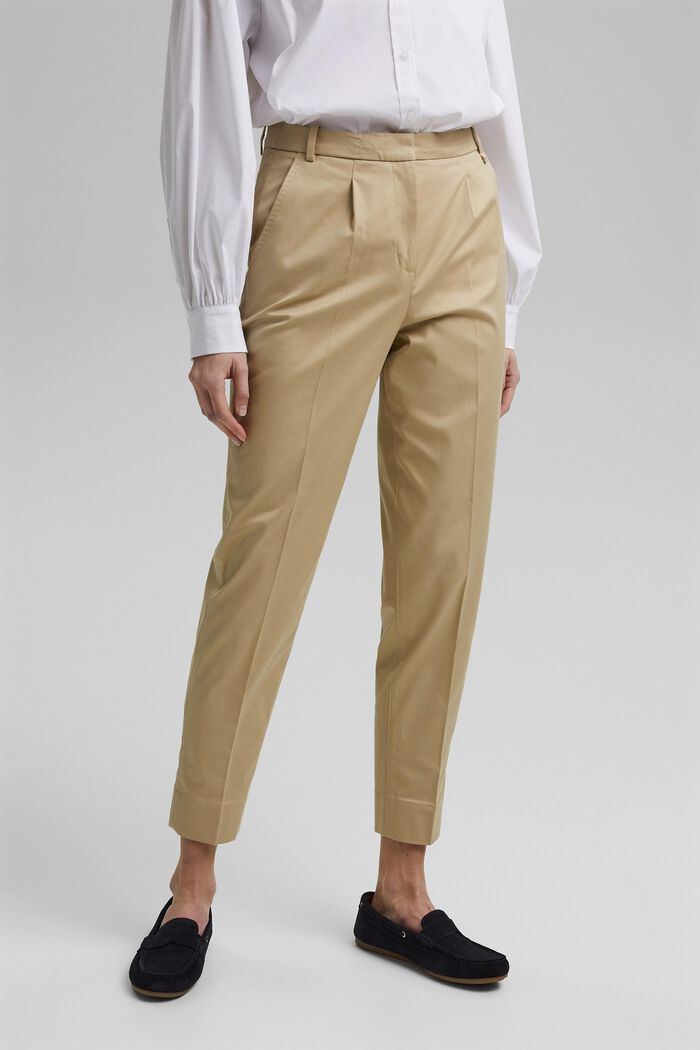 Chino business en coton stretch, SAND, overview