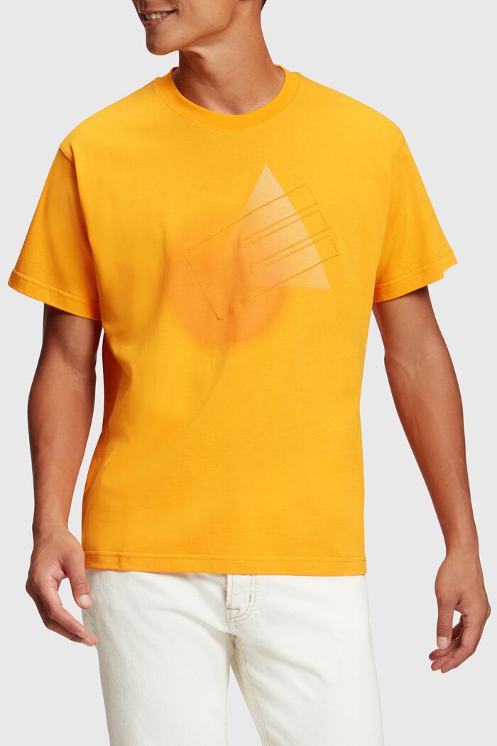 T-shirt à imprimé et encolure ronde Graphic Reunion, YELLOW, detail image number 0