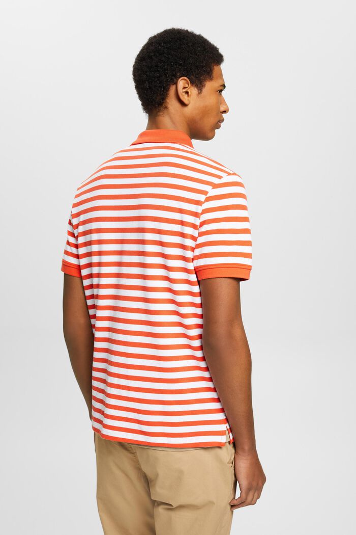 Polo rayé coupe Slim Fit, ORANGE RED, detail image number 3